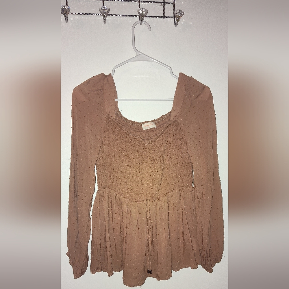 Brown Long Sleeve Dress